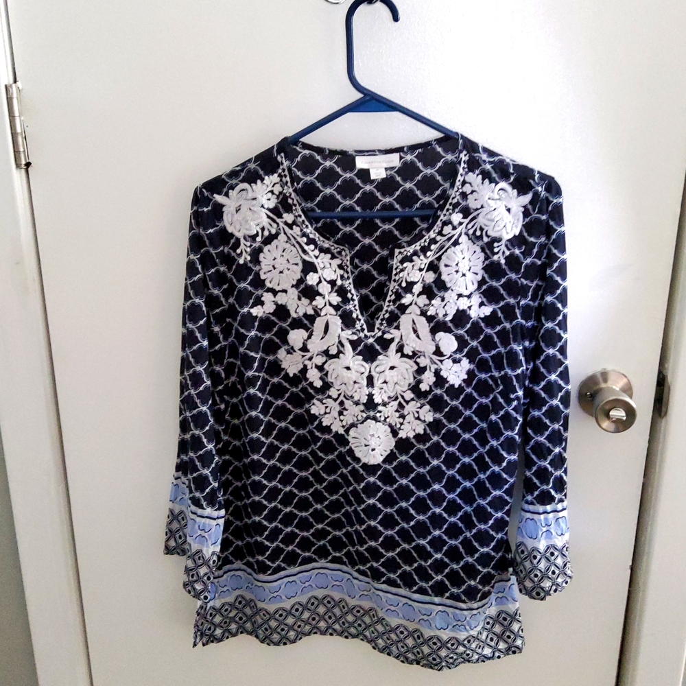 Charter Club Top, Women's SZ Medium, Resort, Boho